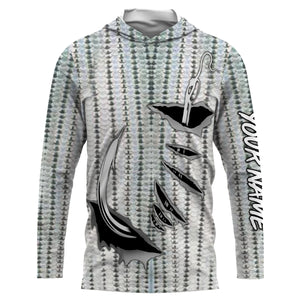 Striped Bass Fishing scales Custom Long Sleeve performance Fishing Shirts, personalized Fishing apparel - IPH1924