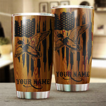 Load image into Gallery viewer, Duck Hunting American Flag Custom name 1PC  Stainless Steel Tumbler Cup - Personalized drinking mug for adults and kids - IPH2582