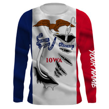 Load image into Gallery viewer, Iowa Flag 3D Fish Hook UV protection custom long sleeves shirts fishing apparel gifts IPHW478