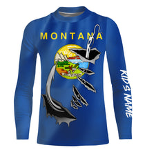 Load image into Gallery viewer, Montana Flag 3D Fish Hook UV protection custom long sleeves Fishing shirts fishing apparel IPHW477