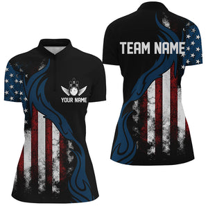 Grunge American Flag Unisex Bowling Team Shirts Custom Patriotic Bowling Gifts For Bowlers Outfit IPHW5478