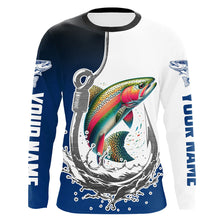 Load image into Gallery viewer, Fishing Hook Rainbow Trout Custom Long Sleeve Tournament Fishing Shirts, Trout Fly Fishing Jerseys IPHW5632