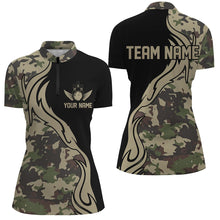 Load image into Gallery viewer, Military Green Camo Army Bowling Team Shirts Personalized Ladies Bowling League Shirts IPHW5517