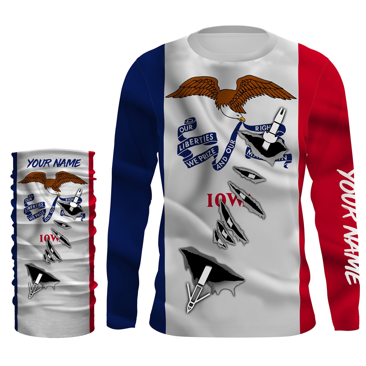 Iowa Bowfishing Custom Long Sleeve UV Fishing Shirts, Iowa Bow Fishing Shirts - IPHW1068
