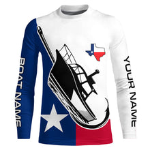Load image into Gallery viewer, Custom Deep Sea Fishing Shirts With Boat Name, Texas Flag Saltwater Fishing Shirts IPHW4903