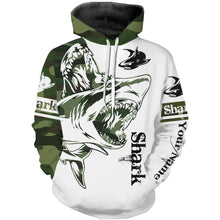 Load image into Gallery viewer, Shark Fishing Tattoo Green Camo Customize name 3D All over print shirts NQS662