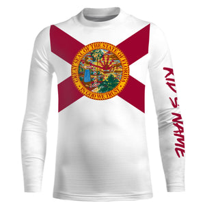 Custom Florida Flag Shirts, Patriot Long Sleeve Performance Shirts UV Protection  IPHW731