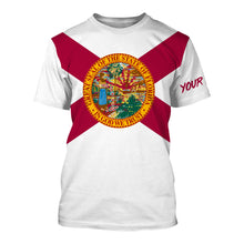 Load image into Gallery viewer, Custom Florida Flag Shirts, Patriot Long Sleeve Performance Shirts UV Protection  IPHW731