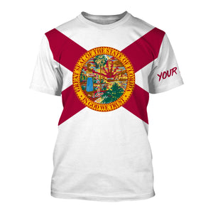 Custom Florida Flag Shirts, Patriot Long Sleeve Performance Shirts UV Protection  IPHW731