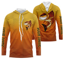 Load image into Gallery viewer, Personalized Angry Redfish Fishing jerseys, Redfish Long sleeve performance Fishing Shirts IPHW3414