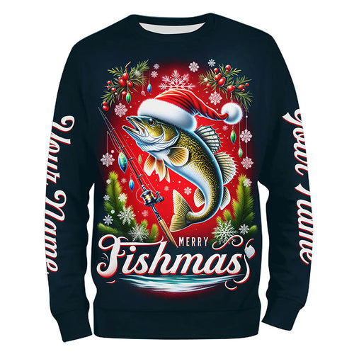 Personalized Walleye Christmas Fishing Shirts For Fisherman Fishing Gifts IPHW5558