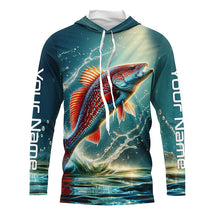 Load image into Gallery viewer, Redfish Puppy Drum Custom Long Sleeve Performance Fishing Shirts, Redfish Fishing Jerseys  IPHW5582