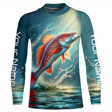 Load image into Gallery viewer, Redfish Puppy Drum Custom Long Sleeve Performance Fishing Shirts, Redfish Fishing Jerseys  IPHW5582