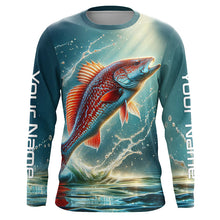 Load image into Gallery viewer, Redfish Puppy Drum Custom Long Sleeve Performance Fishing Shirts, Redfish Fishing Jerseys  IPHW5582