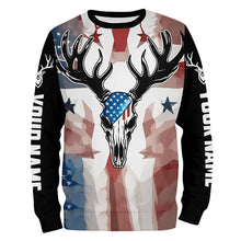 Load image into Gallery viewer, American Flag Deer Skull Custom All Over Shirt Patriotic Deer Hunting Shirts Deer Hunter Apparel IPHW5430