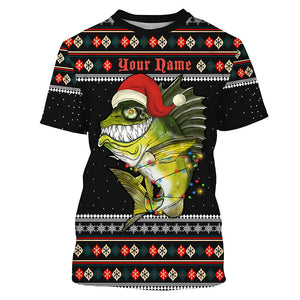 Ugly sweater pattern Christmas Bass Fishing Custom All over Shirts, Mery Fishmas shirt fishing gifts IPHW3699