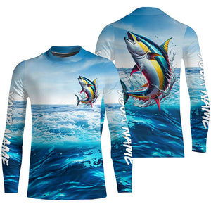 Tuna Fishing Custom Performance Long Sleeve Performance Shirts, Tuna Saltwater Fishing Jerseys IPHW6113