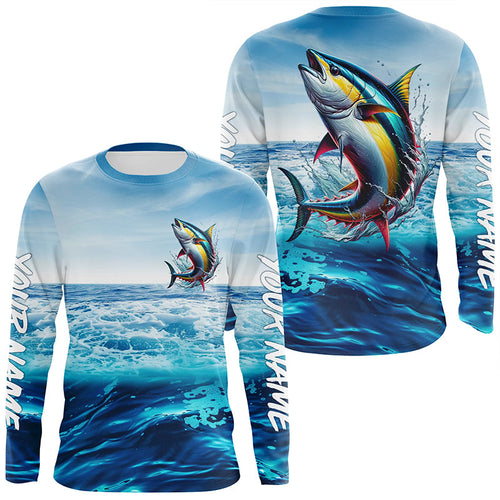 Tuna Fishing Custom Performance Long Sleeve Performance Shirts, Tuna Saltwater Fishing Jerseys IPHW6113