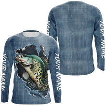 Load image into Gallery viewer, Custom Crappie Long Sleeve Tournament Fishing Shirts, Crappie Fishing All Over Printed Shirt IPHW6149