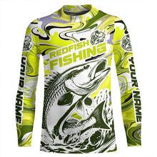 Load image into Gallery viewer, Redfish Fishing Custom Performance Long Sleeve Uv Shirts, Saltwater Camo Fishing Shirt | Yellow IPHW6161