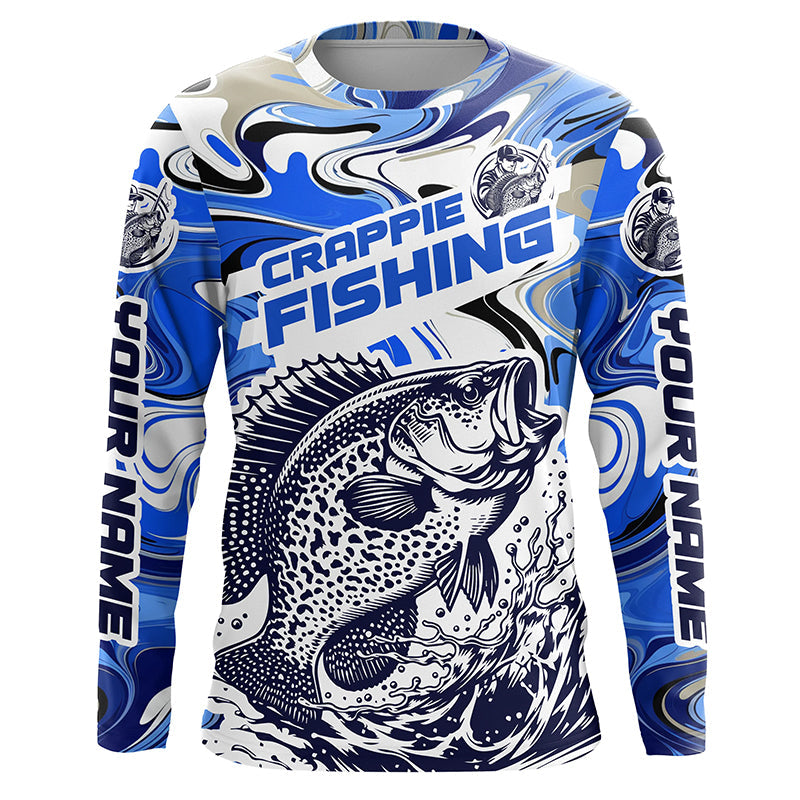 Custom Multi-Color Crappie Long Sleeve Fishing Shirts, Crappie Jerseys For Fishing Team IPHW5921