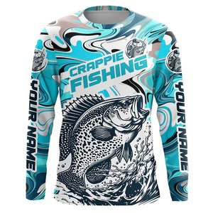 Custom Multi-Color Crappie Long Sleeve Fishing Shirts, Crappie Jerseys For Fishing Team IPHW5921