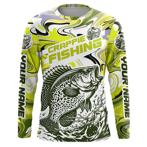 Custom Multi-Color Crappie Long Sleeve Fishing Shirts, Crappie Jerseys For Fishing Team IPHW5921