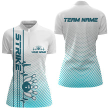 Load image into Gallery viewer, Strike Bowling Custom Bowling Shirts For Women Bowling Team Jerseys Bowlers Outfits | Blue IPHW5504
