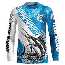 Load image into Gallery viewer, Personalized Sailfish Fishing Saltwater Long Sleeve Fishing Shirts, Sailfish Fishing Jerseys  IPHW5636