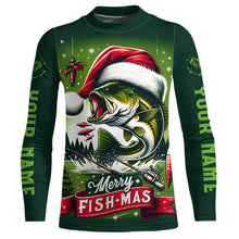 Load image into Gallery viewer, Merry Fishmas Largemouth Bass Custom Christmas Fishing Shirts, Personalized Xmas Fishing Gifts IPHW5550