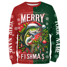 Load image into Gallery viewer, Merry Fishmas Bass Custom  Christmas Fishing Shirts Fisherman&#39;S Fishing Gifts IPHW5552