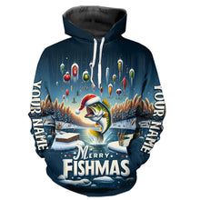 Load image into Gallery viewer, Personalized Largemouth Bass Funny Christmas Fishing Shirts Merry Fishmas Fishing Gifts IPHW5554