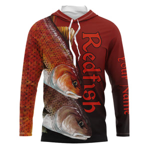 Redfish Puppy Drum Custom Long Sleeve Performance Fishing Shirts, Redfish Fishing Jerseys  IPHW5605