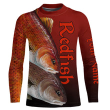 Load image into Gallery viewer, Redfish Puppy Drum Custom Long Sleeve Performance Fishing Shirts, Redfish Fishing Jerseys  IPHW5605