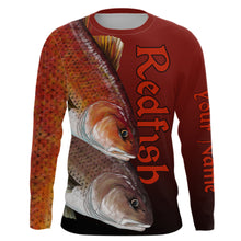 Load image into Gallery viewer, Redfish Puppy Drum Custom Long Sleeve Performance Fishing Shirts, Redfish Fishing Jerseys  IPHW5605