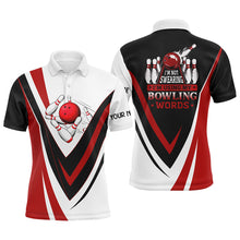 Load image into Gallery viewer, Custom bowling polo shirts for men I'm not swearing, I'm using my bowling words red bowl shirts NQS6633