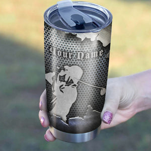 Custom name metal Golf Silhouette Stainless Steel Tumbler Cup - personalized golf gifts NQS3560