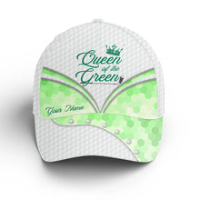 Load image into Gallery viewer, Funny Golfer hat custom name queen of the green sun hats for women, ladies golf hats NQS4853