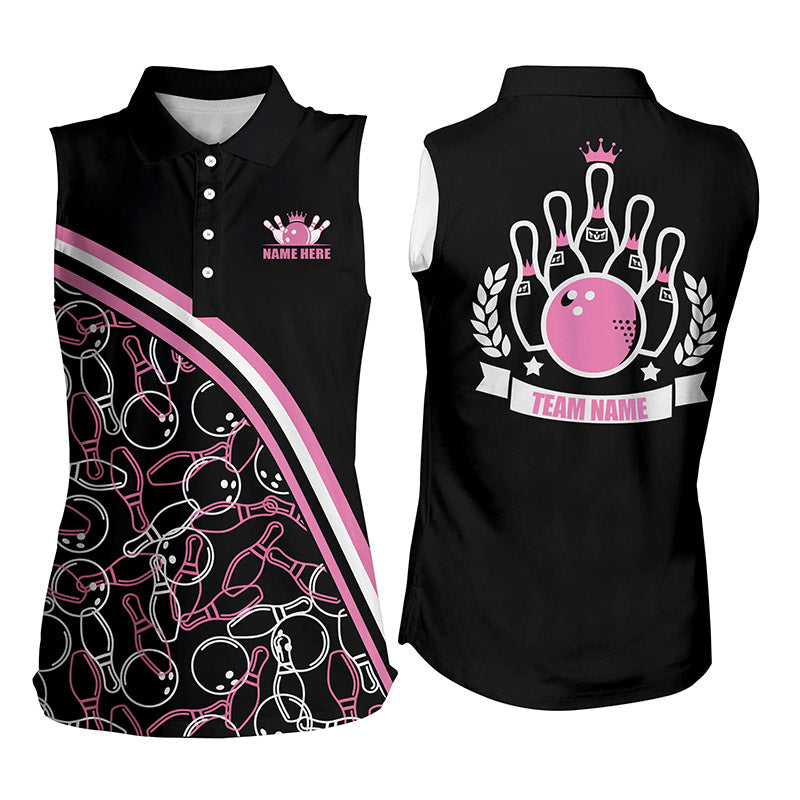 Custom sleeveless bowling shirt for bowling – personalized team jersey front view