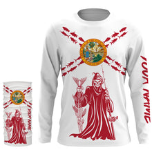 Load image into Gallery viewer, Fishing Fish reaper Custom Florida Flag Fishing Shirts, Florida Long Sleeve performance Fishing Shirts Fishing gifts - NQS2795
