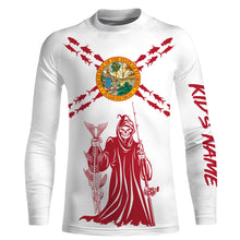 Load image into Gallery viewer, Fishing Fish reaper Custom Florida Flag Fishing Shirts, Florida Long Sleeve performance Fishing Shirts Fishing gifts - NQS2795