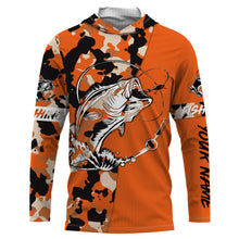 Load image into Gallery viewer, Custom Name bass fishing tattoos Camouflage Orange shirt Performance Fishing Shirt, Bass Fishing Jerseys NQS2479