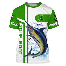 Load image into Gallery viewer, Marlin fishing Customize name and boat name fishing shirts for men, custom fishing apparel | Green - NQS3203