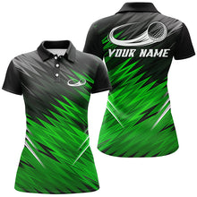 Load image into Gallery viewer, Women golf polo shirts custom Green and black pattern shirt for ladies, personalized golf gifts NQS6594