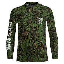 Load image into Gallery viewer, Bass fishing green camouflage Custom fishing Shirts jersey - Custom camo fishing apparel NQS4933