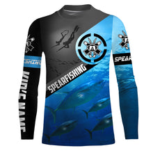 Load image into Gallery viewer, Tuna blue water spearfishing Custom Name UV protection UPF 30+ fishing jersey, custom fishing apparel NQS3070