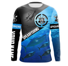 Load image into Gallery viewer, Tuna blue water spearfishing Custom Name UV protection UPF 30+ fishing jersey, custom fishing apparel NQS3070