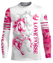 Load image into Gallery viewer, Love Horse tattoo pink camo cute horse shirt for girl Customize Name 3D All Over Printed Shirts Personalized gifts for Horse Lovers NQS2678