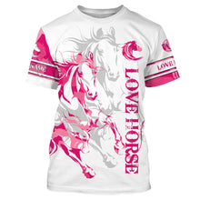 Load image into Gallery viewer, Love Horse tattoo pink camo cute horse shirt for girl Customize Name 3D All Over Printed Shirts Personalized gifts for Horse Lovers NQS2678