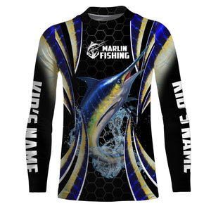 Blue Marlin saltwater Offshore fishing black scales Custom sun protection fishing jersey NQS3506